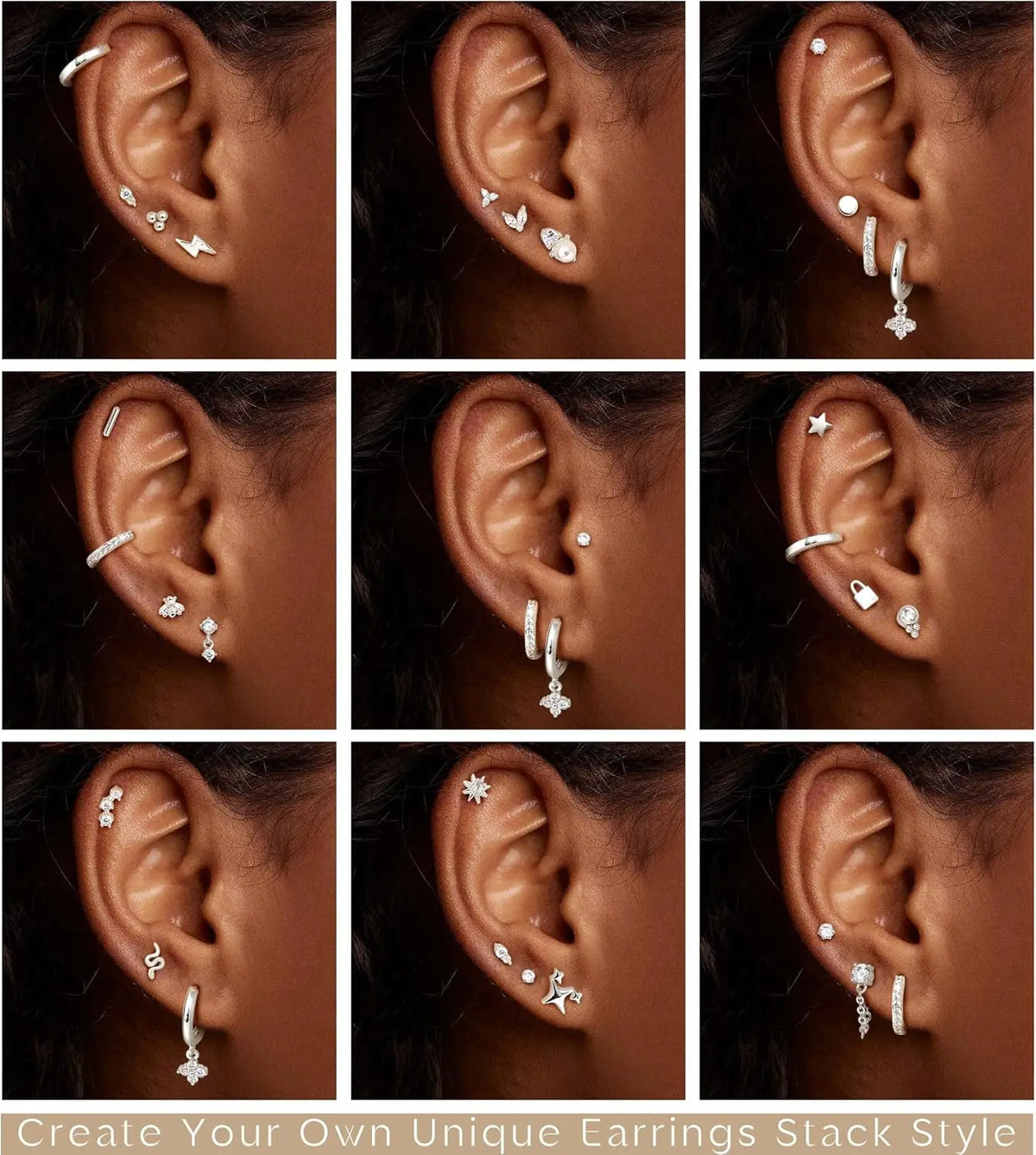 Bobisty 1pc Earrings for Sensitive Ears Surgical Stainless Steel Earrings for Women Dainty Flat Back Earring Stud Hoop Cartilage