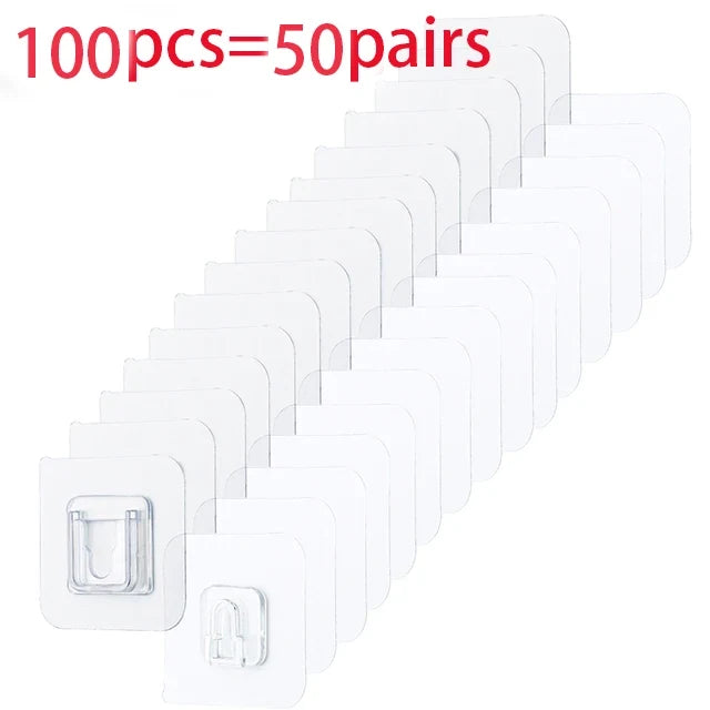 Double-Sided Adhesive Wall Hooks Hanger Strong Transparent Suction Cup Sucker Hooks Kitchen Bathroom Storage Plug Socket Holders