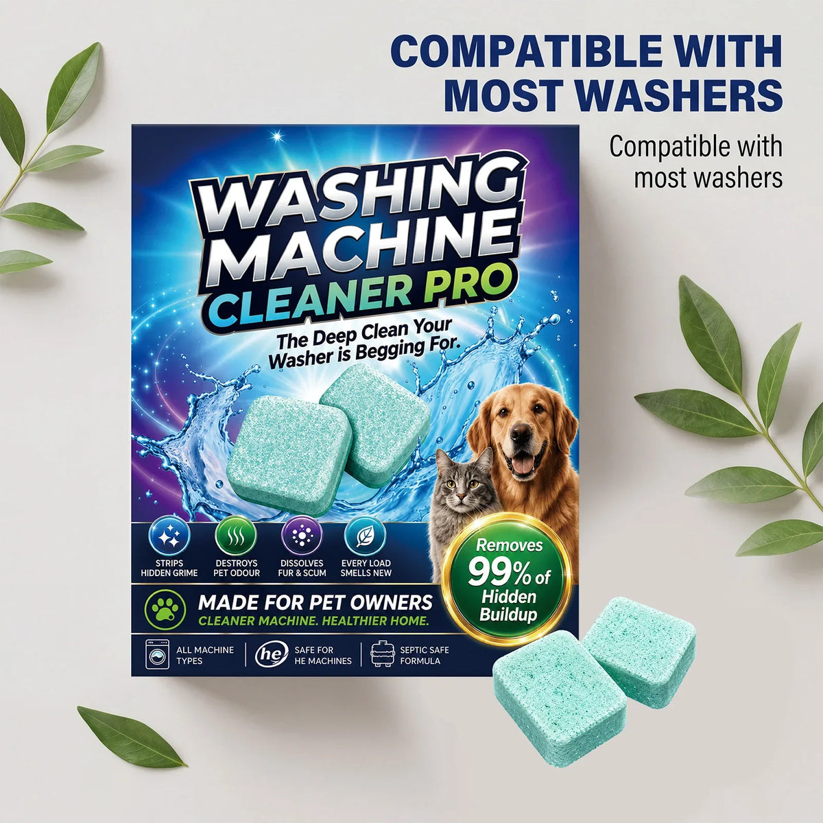 Dissolve Pet Hair Tables For Washing Machine Reduce Cat Hair Pet Clothing Household Safe Dog Cat Hair Dissolving Cleaner Tables