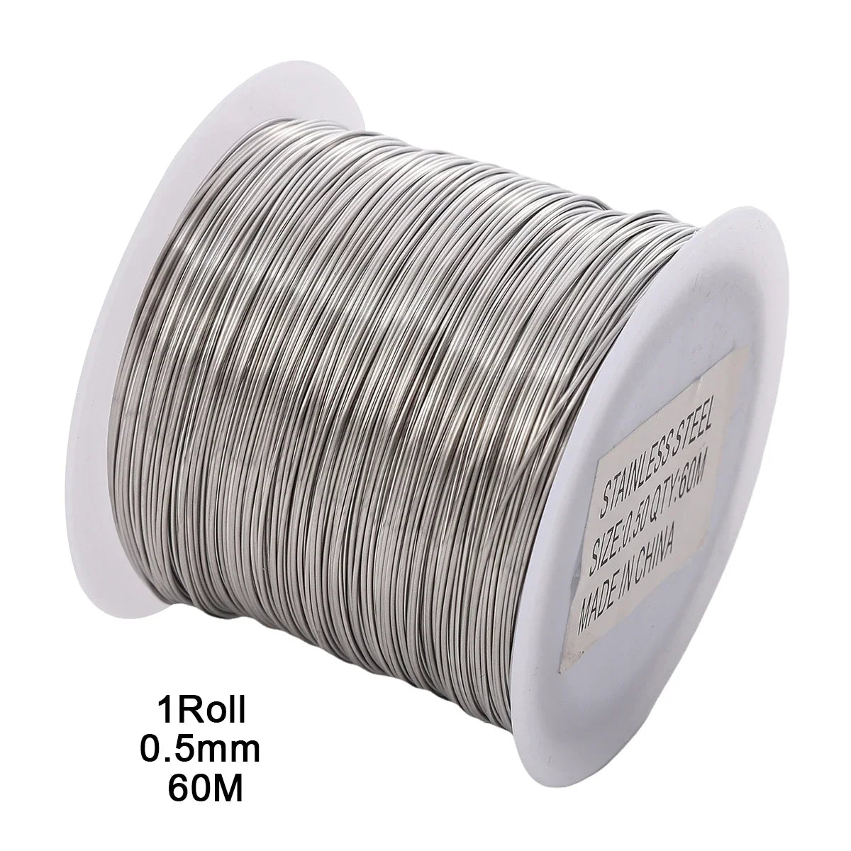 1Roll 304 Stainless Steel Wire Handmade Beading Wire, Size 0.2-0.6mm, For DIY Craft And Jewelry Making Supplies