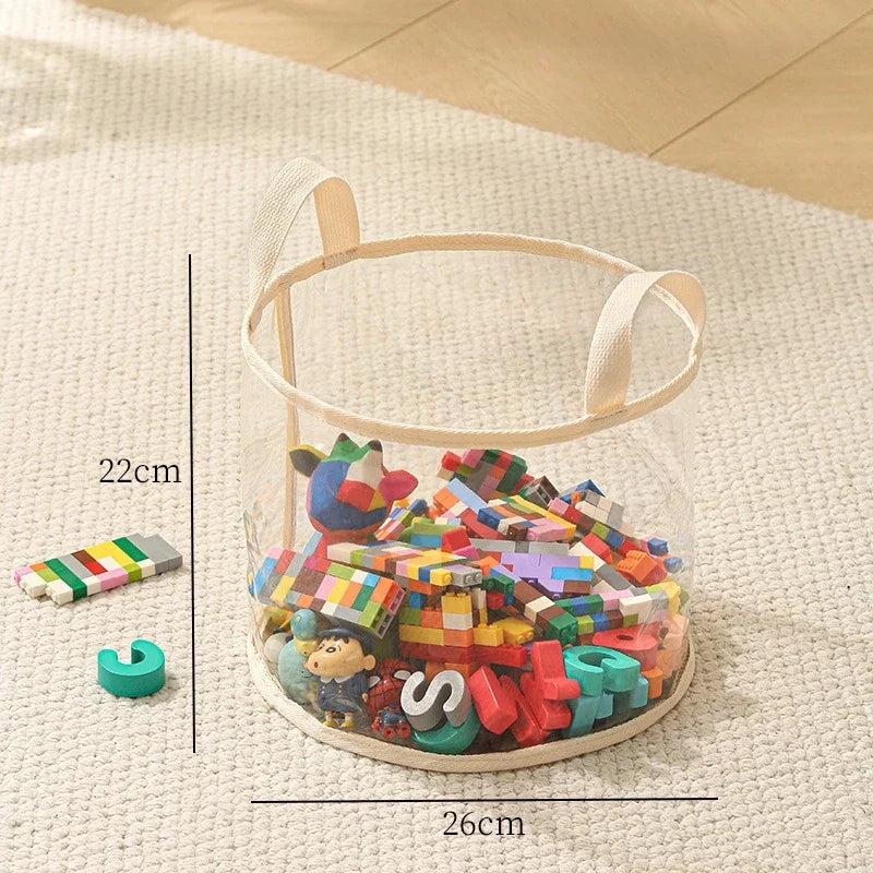Large Size Transparent Children's Toy Storage Basket Multifunctional Household Toy Storage Bag with High Capacity