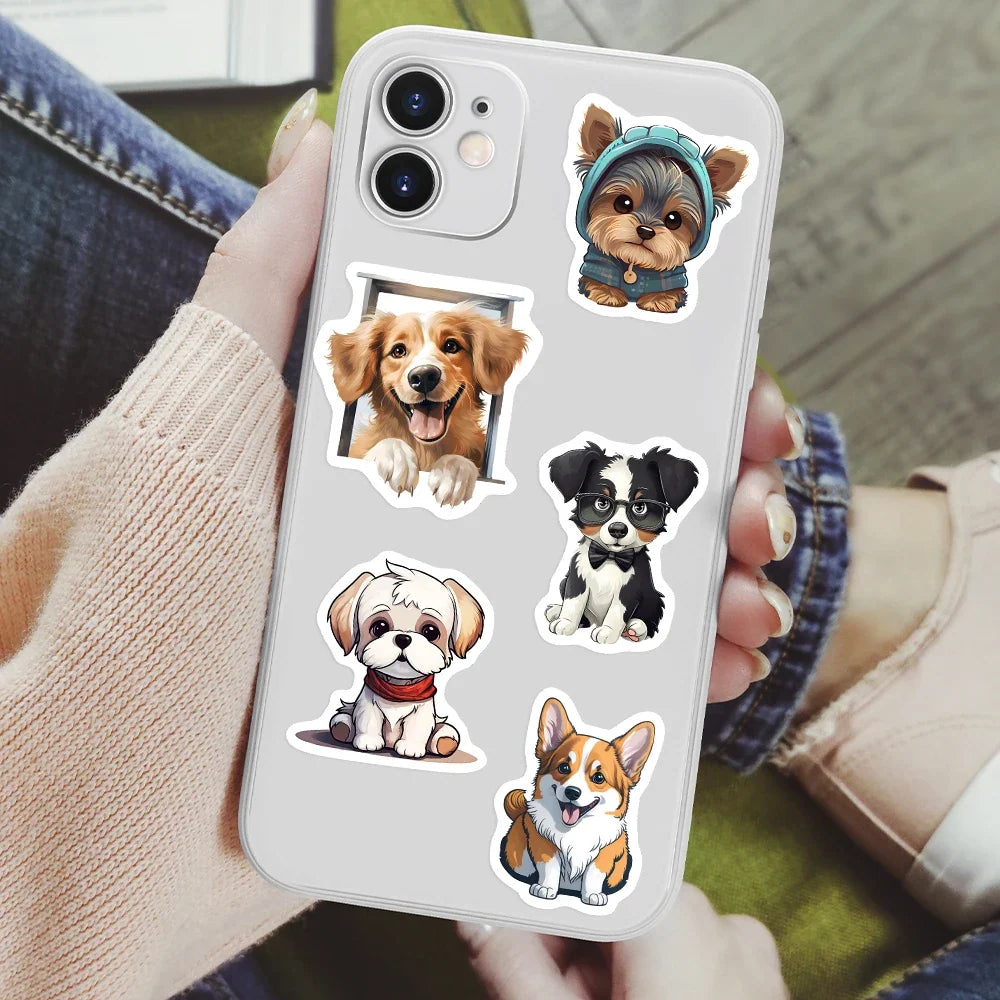 Cute Cartoon Puppy Dogs Stickers Kawaii Pet Animals DIY Kid Toys Gift Decal for Laptop Scrapbook Phone Journal Bottle Waterproof