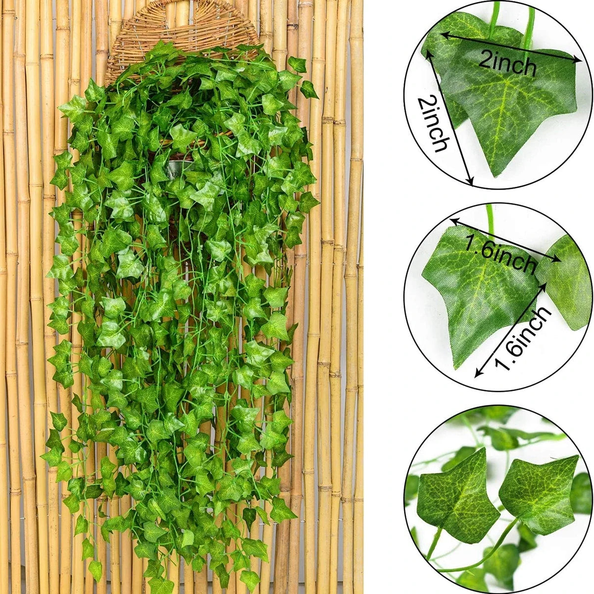 1/5PCS Artificial Plants Green Leaf Vine Centerpieces Wedding Home Outdoor Garden Garland Arch Wall Diy Prop Festival Decoration