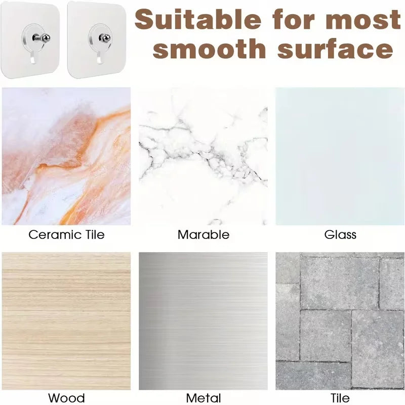Adhesive Wall Hooks - No Nails/Sticky Wall Hangers Self-Adhesive Hooks Transparent  Waterproof Sticky  Invisible TracelessHooks