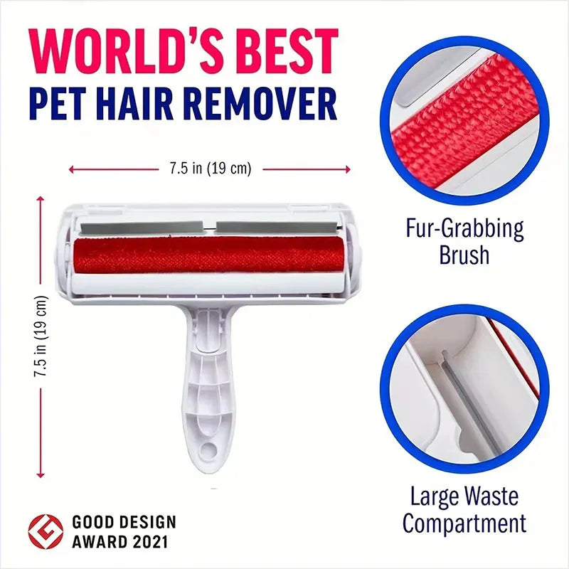 Pet Hair Remover Roller Removing Dog Cat Self Cleaning Lint Pet Hair Remover Pet Hair Remov Cleaning One Hand Operate