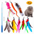 Kitten Toys Variety Pack Funny Cat Stick Scalable Cat Pole Plush Toy Feather Replacement Head Interactive Fun Pet Supplies