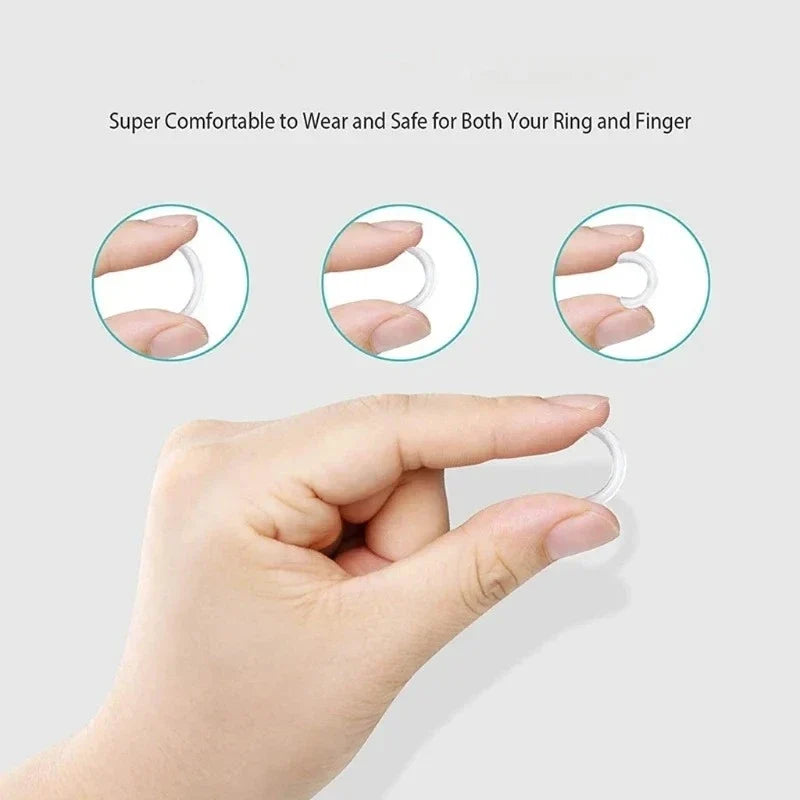 8 Sizes Silicone Invisible Clear Ring Sizer Anti-Loss Proof Invisible Ring Holder Retainer Shrinker for Large Rings