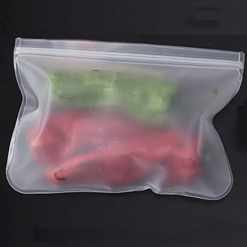 Reusable Food Storage Bags Silicone Stand Up Zip Shut Bag Leakproof Containers Cup Fresh Bag Fresh Wrap Ziplock Multifunction