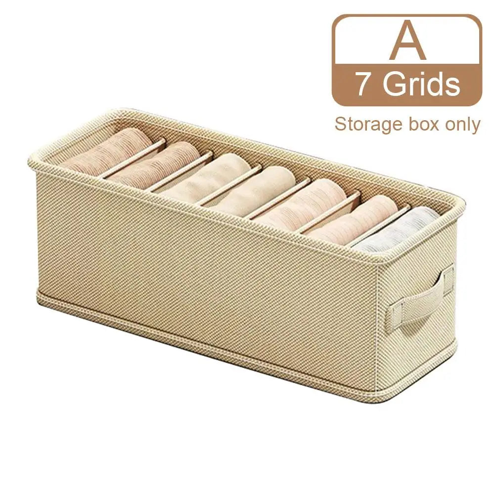 6/7 Grids Drawer Organizer Bras Underwear Socks Storage Box Cabinet Storage Organizer Box Fabric Home Dormitory Storage Supplies