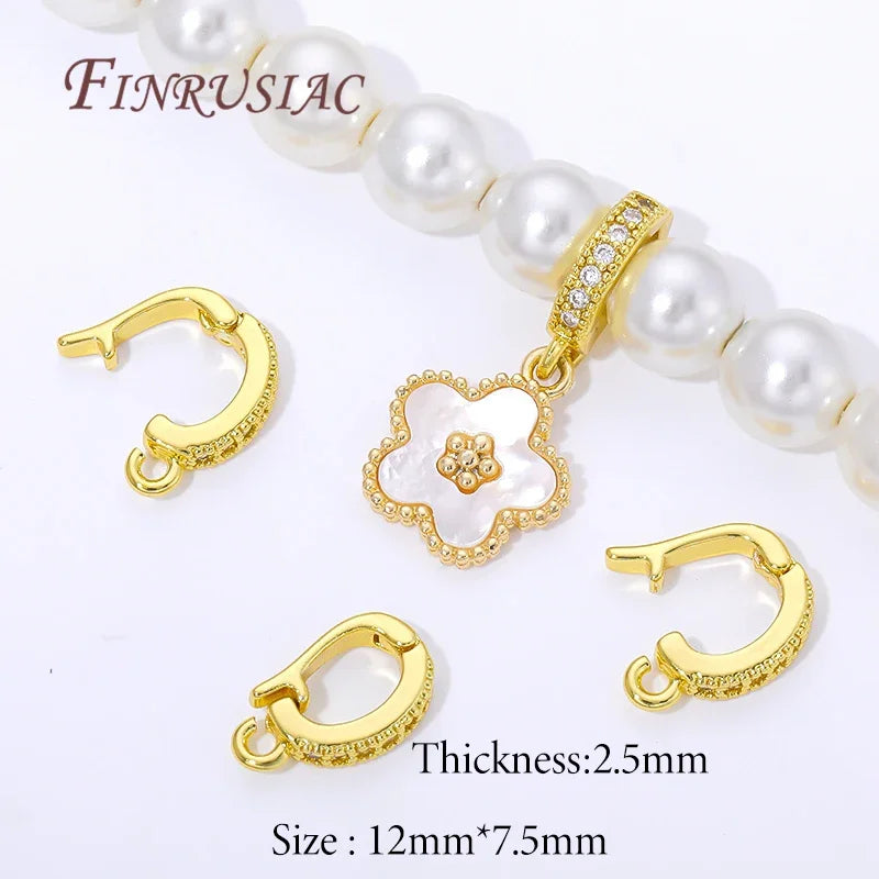 18K Gold Plated Bails For Pendants,Charms Clasps Connector For Jewelry Making Supplies,Hinged Necklace Enhancer,Jewelry Findings