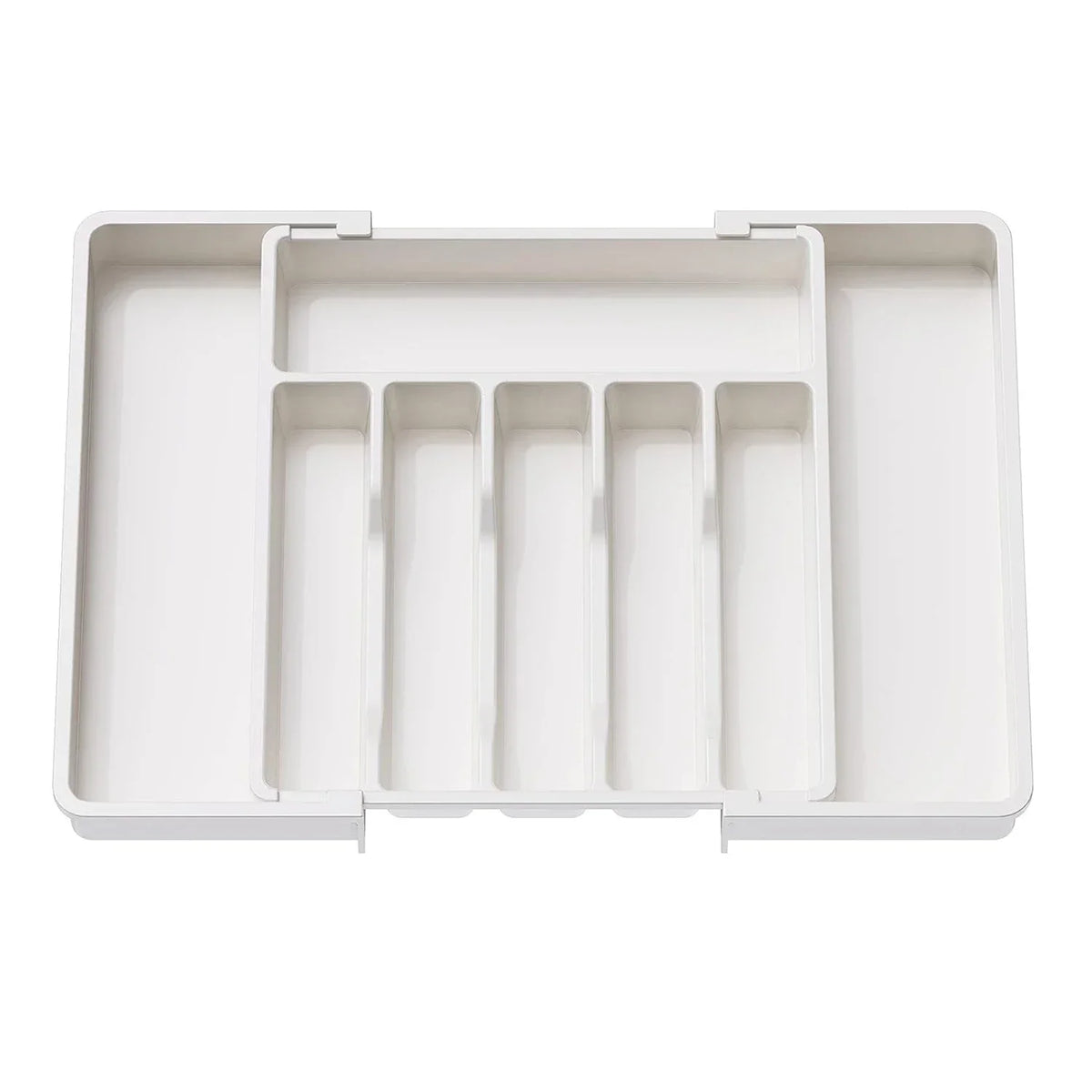 UpgradedAdjustable Plastic Cutlery Drawer Organizer Divided Storage Tray Space Saving Holder for Kitchen Knives Spoons Tableware