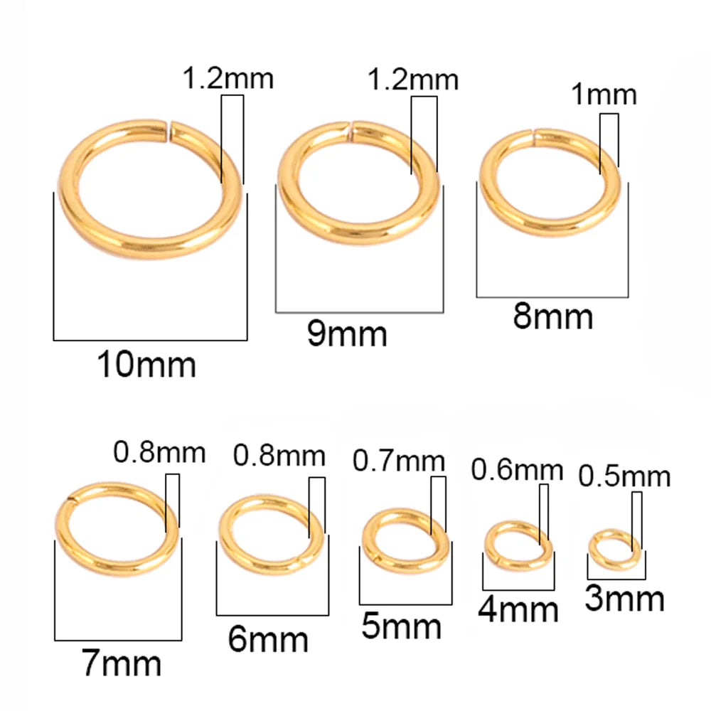 100-200pcs Stainless Steel Open Jump Rings Split Rings Connectors For DIY Jewelry Making Supplies Accessories Wholesale
