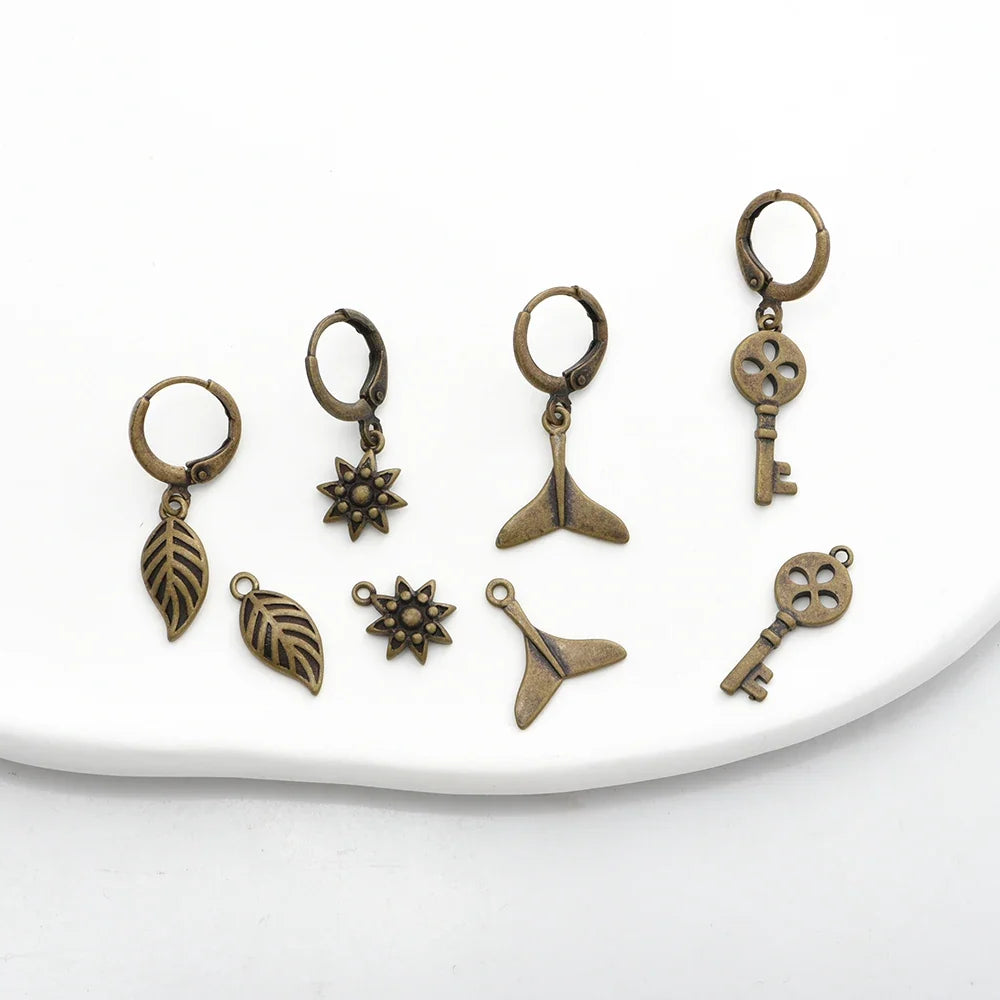 1 Pair NEW Cross Antique Bronze Brass Earring Clasps Hooks Accessories For DIY Woman Earring  Jewelry Making Supplies