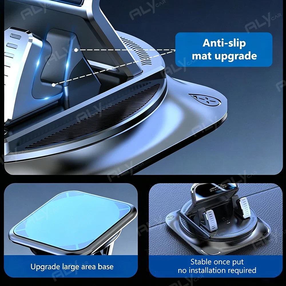 Universal Car Phone Mount Anti-Slip Silicone Dashboard Holder 360° Rotation Head-Up GPS Navigation Stand for iPhone Xiaomi Ultra