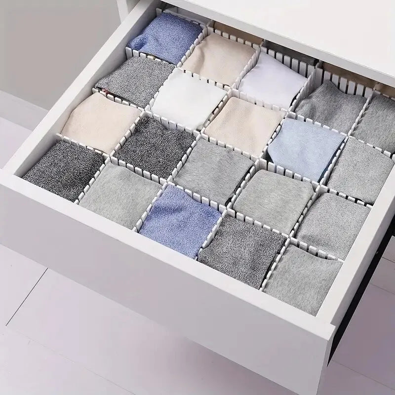 4/8/12PCS Adjustable Drawer Divider Partition Durable Storage Organiser Makeup Sock Underwear Drawer Organizer Board Cabinets