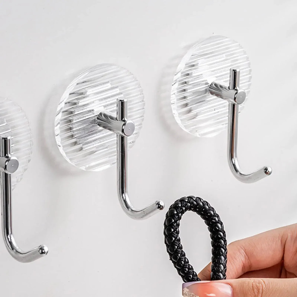 1/2Pcs Adhesive Wall Hooks Acrylic Shower Hooks for Hanging Gold / Silver Self-adhesive Hooks Towel Holder Bathroom Accessories