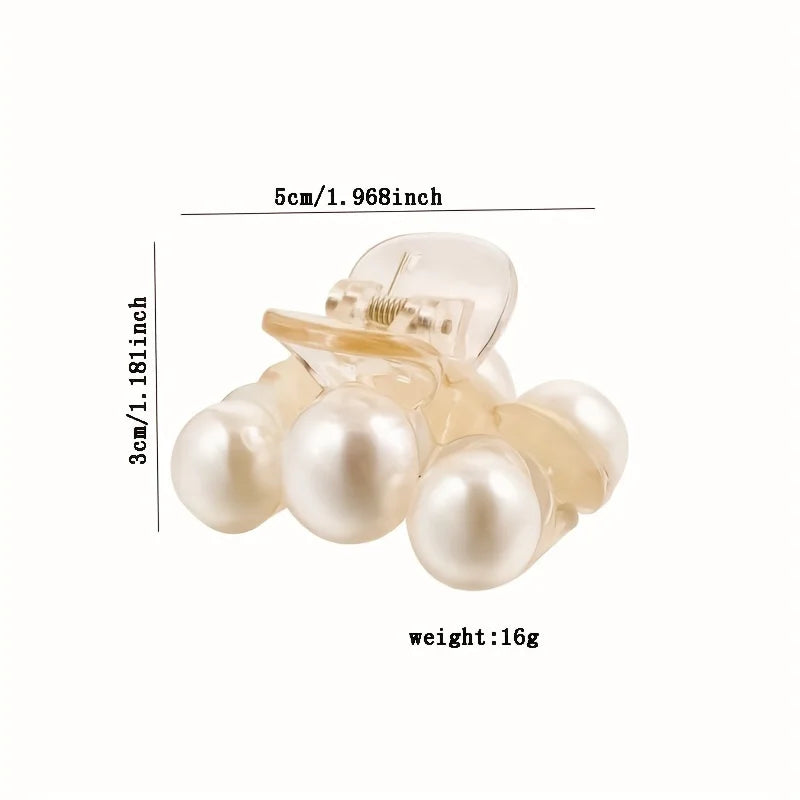 1pc Pearl Hair Claw Clips For Women, Hair Barrette Clamps For Thick Thin Hair, Fashion Hair Accessories Headwear Styling Tools