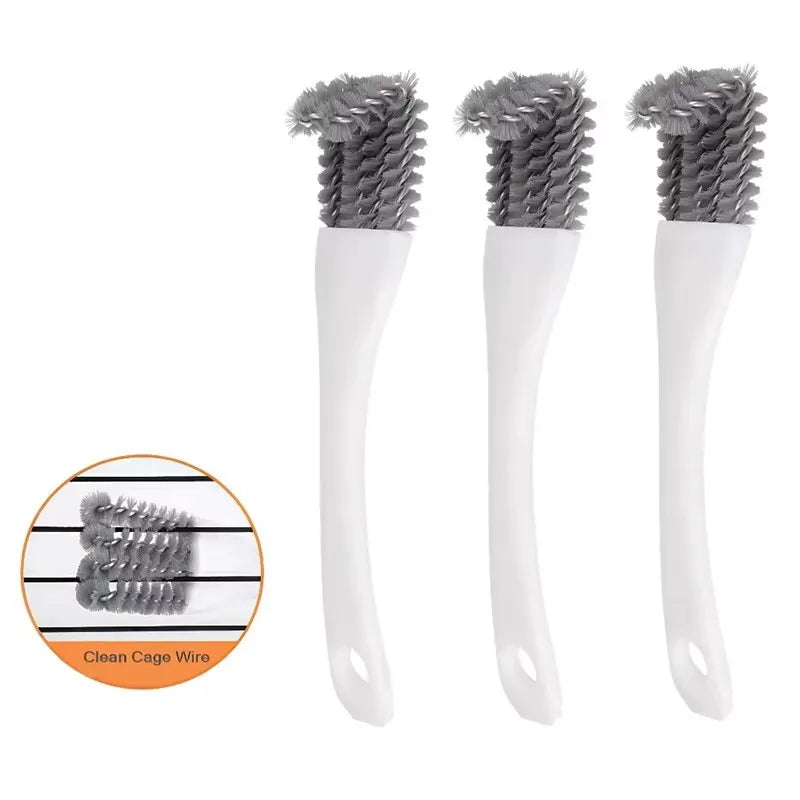 Bird Cage Cleaning Brush with Long Handle Gap Shovel Easy Removal Brush Hamster Rabbit Cage Gap Cleaning Brush Parrot Supplies