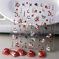 1pcs New 5D Bronzing Punk Heart Moon Nail Art Charms Gothic Star Adhesive Slider Press on Nail Decoration Decals Accessories DIY