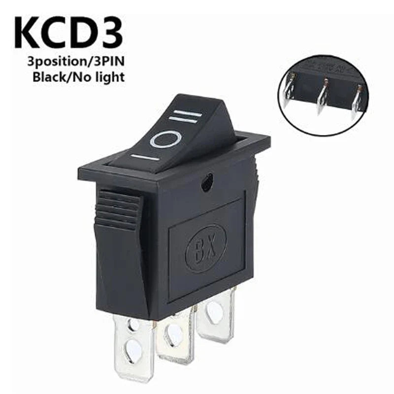 1PCS KCD3 Rocker Switch ON-OFF ON-OFF-ON 2 Position 3Pins Electrical equipment With Light Power Switch 16A 250V / 20A 125V AC