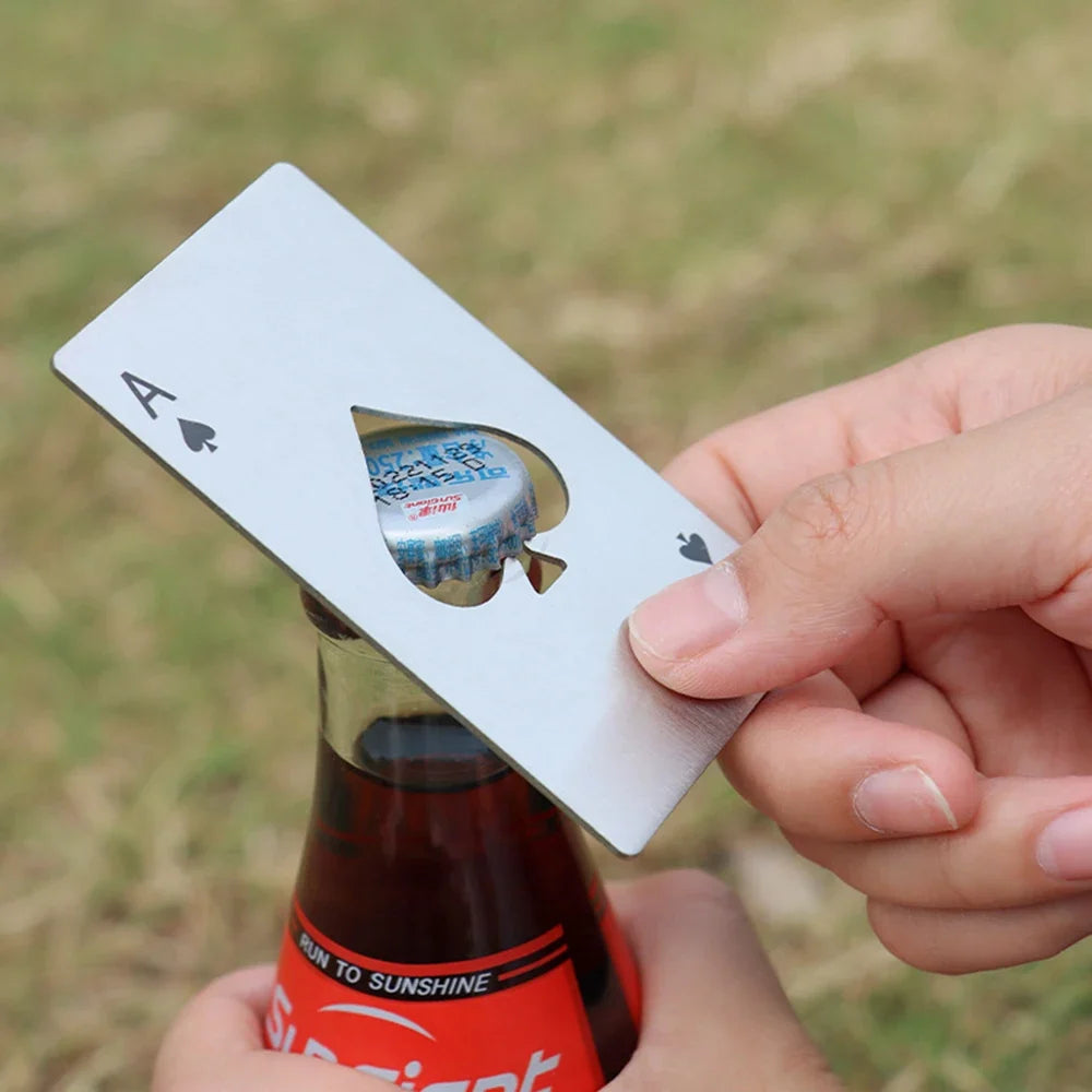 Stainless Steel  Spades A Winemaker Bottle Opener Playing Cards Bottle Opener Credit Card Beer Bottle Opener