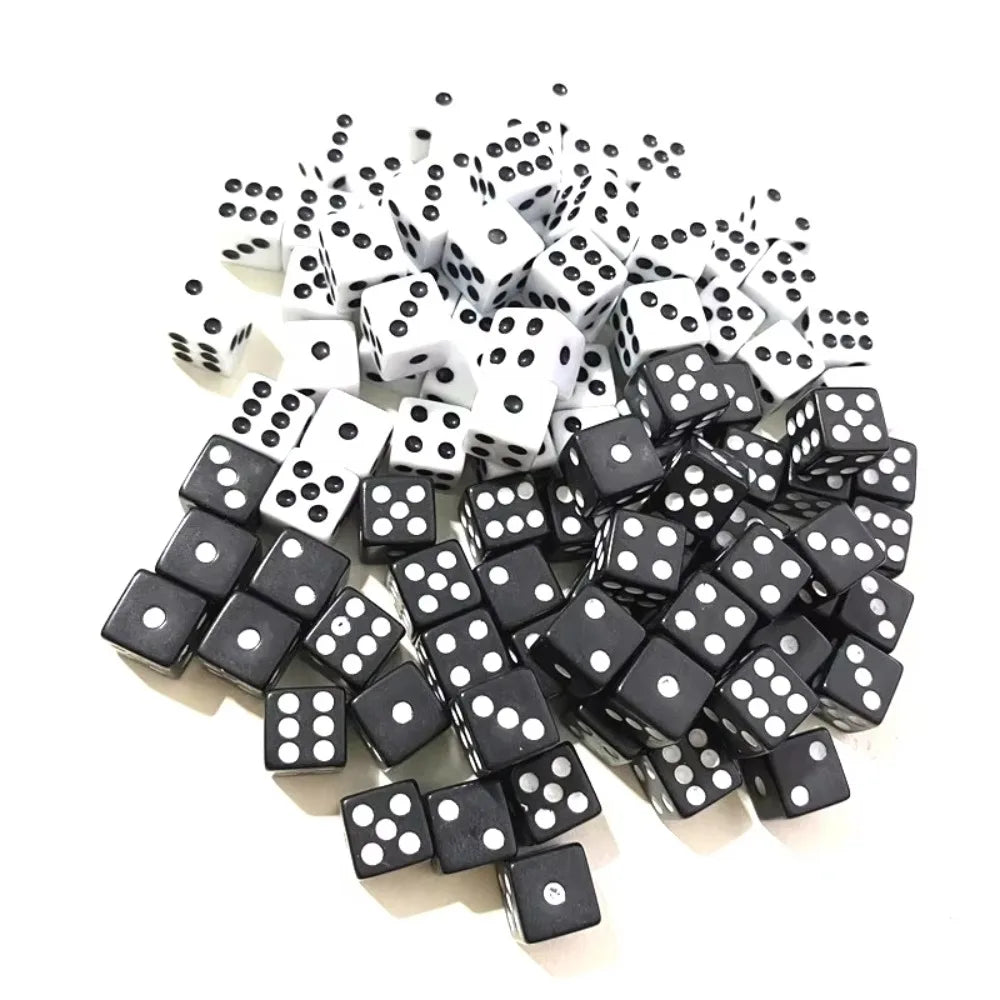 5Pcs/10Pcs 14mm/10mm 6 Sided Drinking Dice White Dices Acrylic Cubes RPG Dice Game Accessory Round Corner Digital Dices