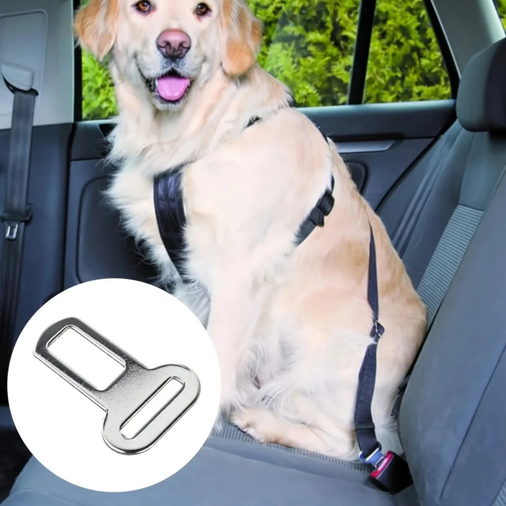 2/4 Pet Seat Belt Adapters Car Metal Clips for Pet Leashes, Compatible with Truck & Car Seats