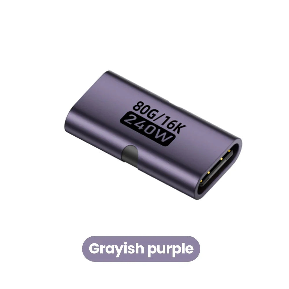 Elough 240W Adapter Type-C Female To Female USB 4.0 80Gbps High-Speed Transmission PD3.1 Charging Converter
