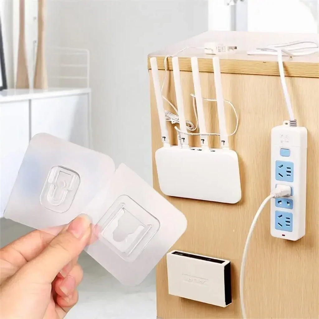 Double-Sided Self Adhesive Wall Hooks Strong Sticky Transparent Traceless Kitchen Bedroom Wall Hook Storage Holders Storage