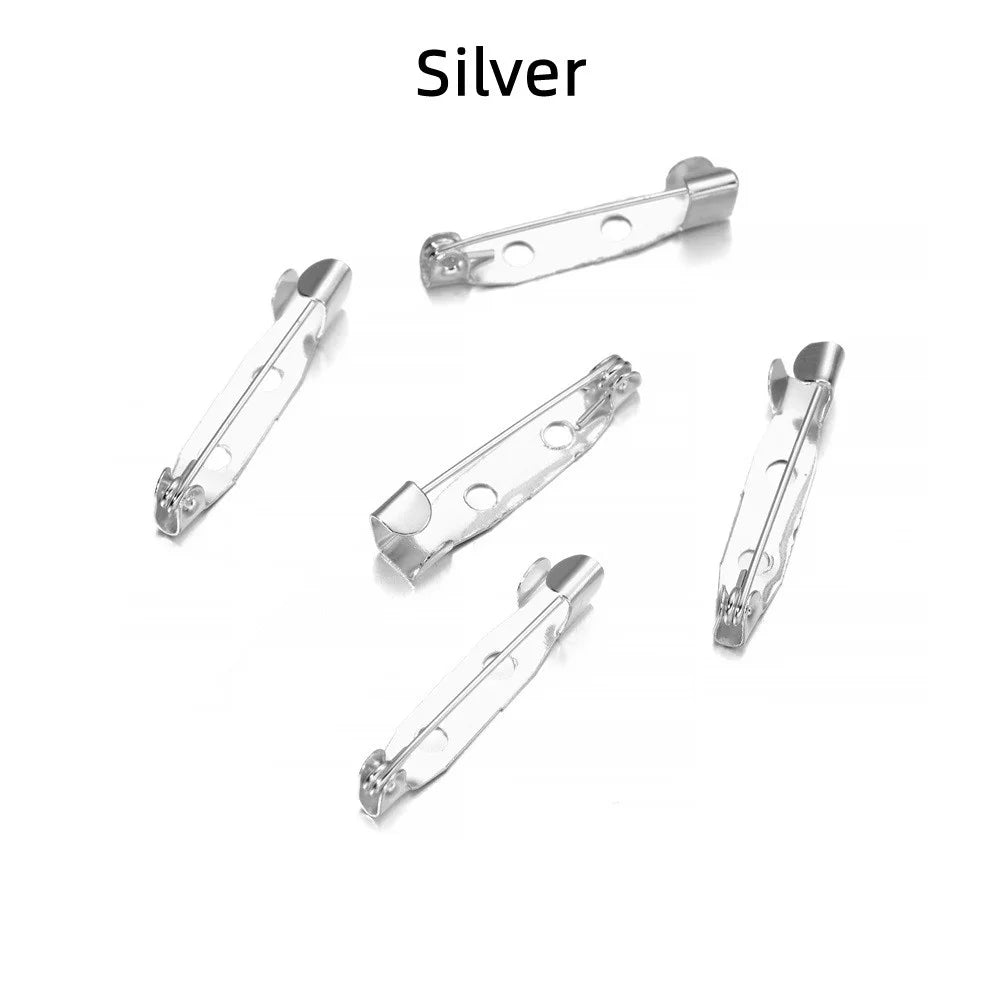 50pcs 15 20 25 mm Brooch Clip Base Pins Safety Pins Brooch Settings Blank Base For DIY Jewelry Making Supplies
