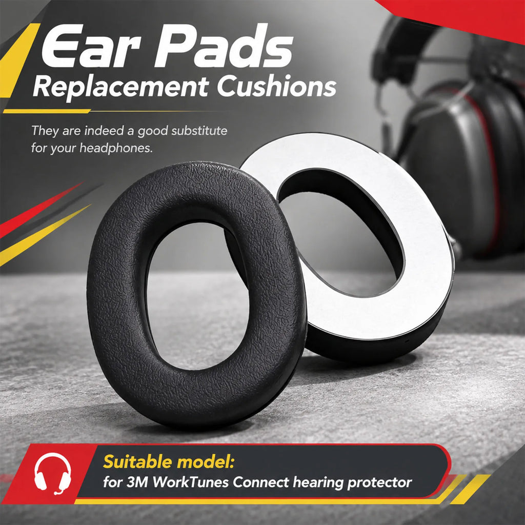 For 3M WorkTunes Connect Hearing Protector Earmuffs Earpad Earphone Leather Soft Sponge Cushion Replacement Headphones Accessory