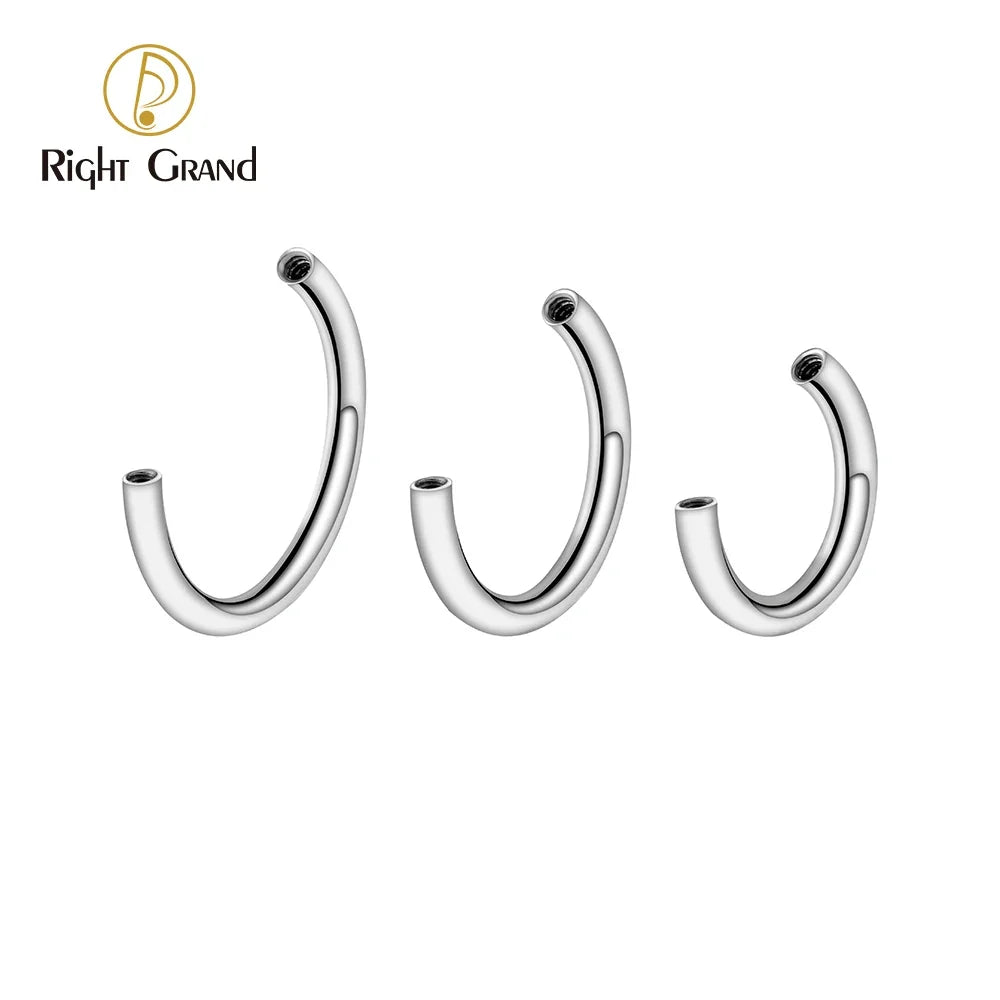 5pcs/lot Right Grand ASTM F136 Titanium 16G Internally Threaded Circular Barbell Horseshoe Body Piercing Jewelry Accessories