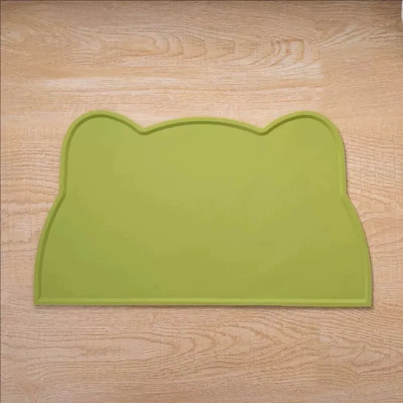 1pc Cat and Dog Meal Mat, Pet Silicone Mat, Cat Head Type, Easy to Clean, Anti Overflow, Waterproof and Anti Slip Mat