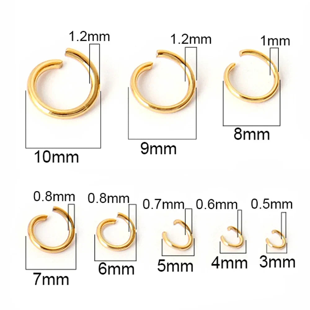 100-200pcs Stainless Steel Open Jump Rings Split Rings Connectors For DIY Jewelry Making Supplies Accessories Wholesale