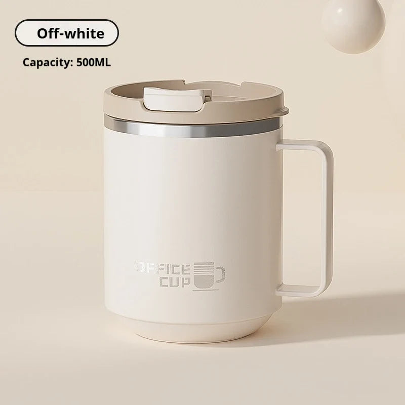 480ML  Stainless Steel Double Wall Insulated Coffee Mug With Handle Keeps Cold and Heat Thermal Mug Leak-proof Drinking Cup