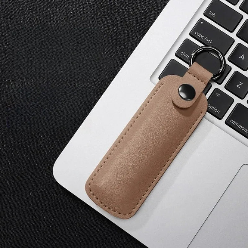 PU Leather USB Flash Drive Case-Waterproof Scratch-Resistant Holder with Keychain Hook (Compact Organizer for USB/Memory Sticks)
