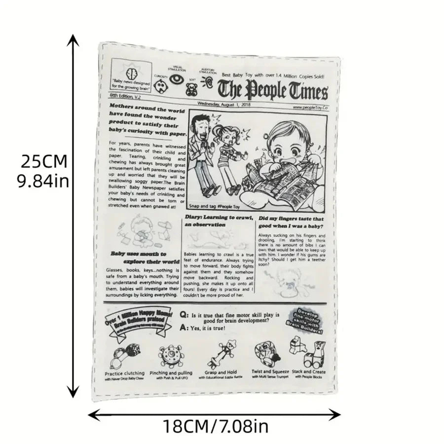 1-Piece Pet Sniffing Black and White Crinkle Paper Toy for Cats and Dogs, Interactive and Bite-Resistant Newspaper Sound Toy, Self-Entertainment and Boredom-Relief Gadget