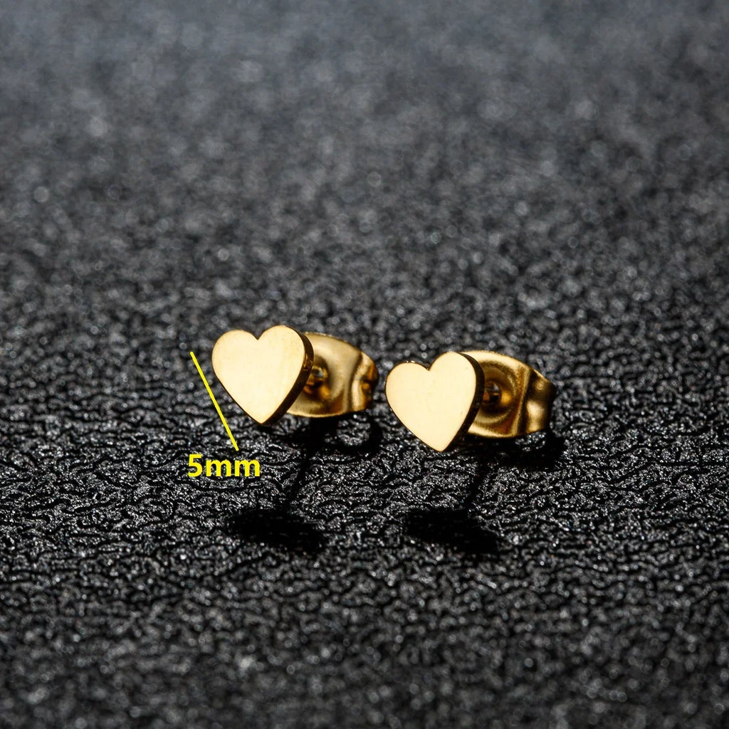 1 Pair Stainless Steel Earrings Trend Korean Sweet Heart Fashion Stud Earrings For Women Jewelry Party Friends Wedding Gifts NEW