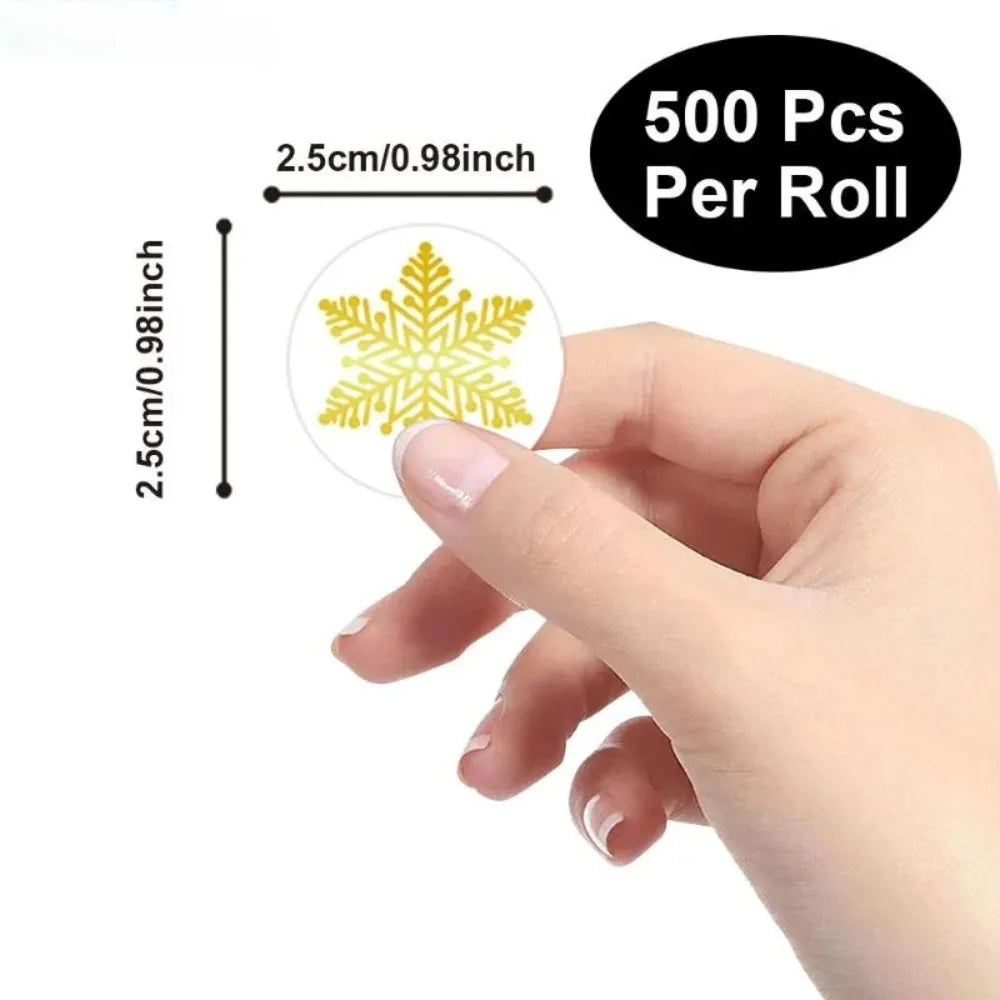 500pcs 1 inch Round Merry Christmas Stickers Self Adhesive Holiday Stickers For Christmas Decor Wedding Party Cards
