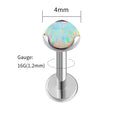 Right Grand ASTM F136 Titanium 3/4/5mm Opal Flat Back Earring 16G Dainty Tragus Nose Cartilage Medusa Stud Lip Piercing Jewelry