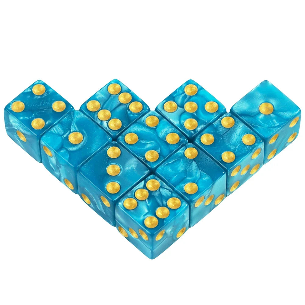 6-Sided Game Dice 16mm Marble Acrylic D6 Dice Set for DND, RPG,Table Board Game or Teaching Math