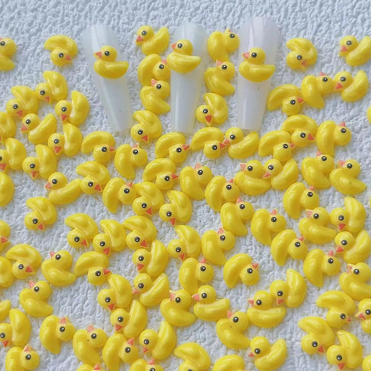 20pcs New Nail Art Cartoon Accessories Little Yellow Duck Resin Cute Nail Charms Decorations Supplies DIY 3D Cute Nail Art Parts