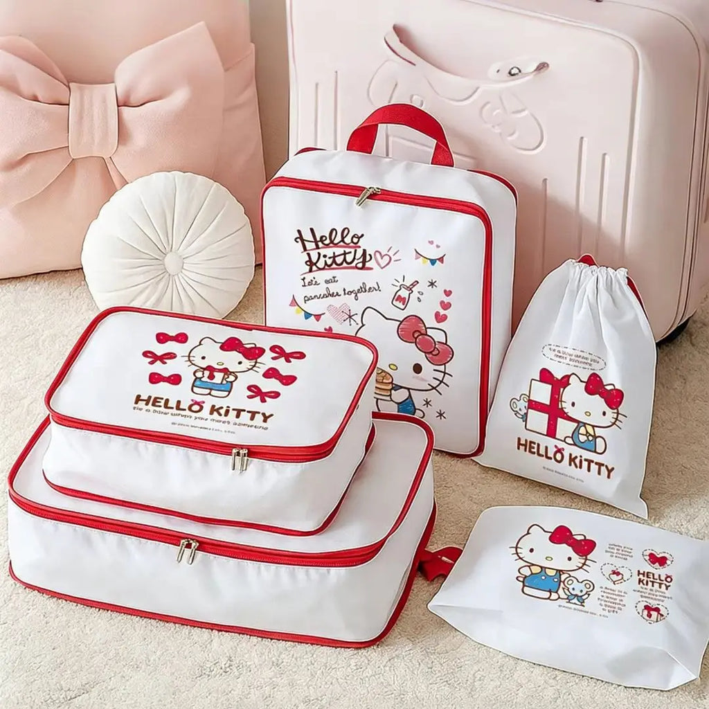 Hello Kitty Travel Storage Bag Luggage Compression Combination Classification Multi functional Travel Dustproof Storage Bag