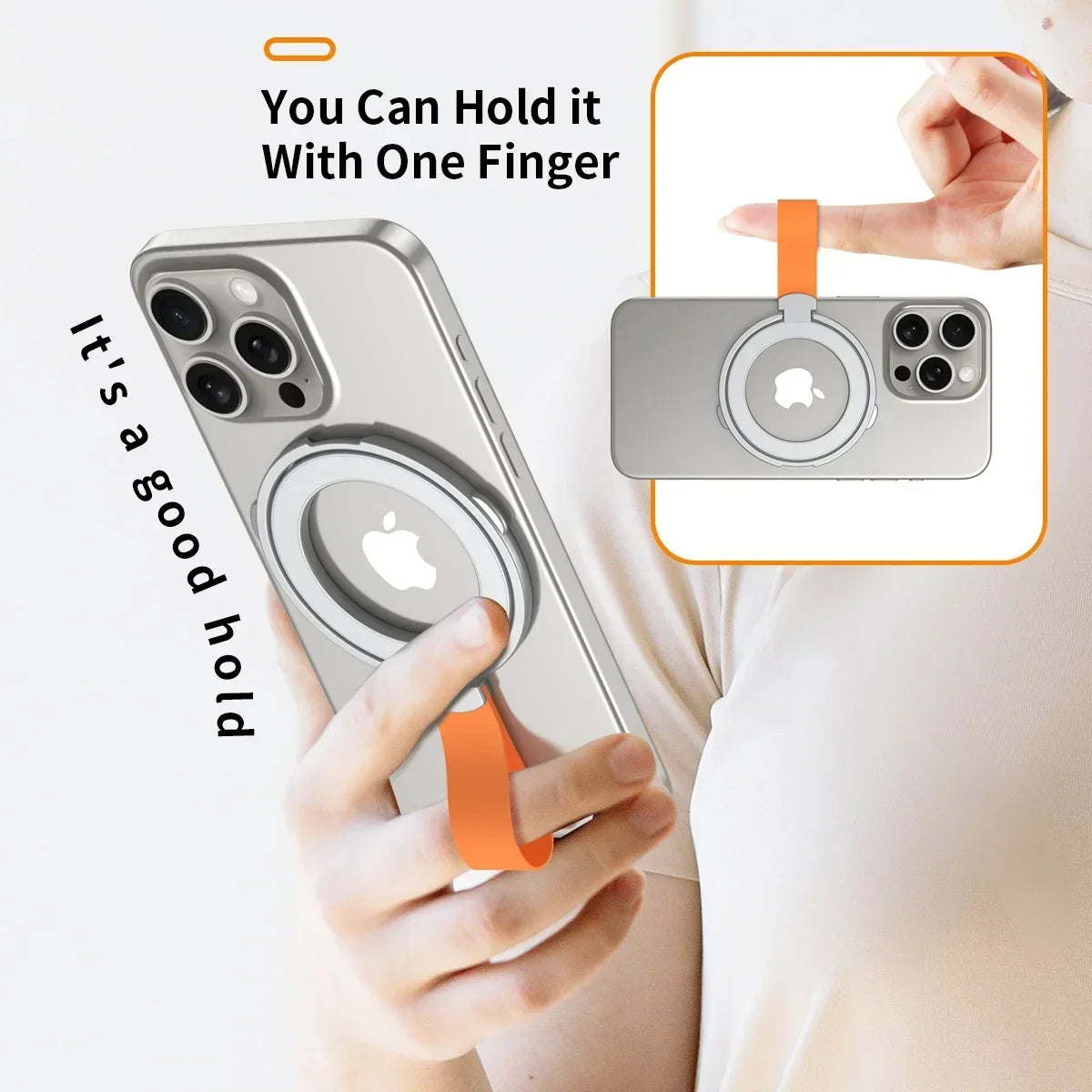Cell Phone Ring Holder Stand Finger Grip Degree Rotation Kickstand Aluminium Alloy For Magsafe IPhone 16 15 14 13 12 Pro Max