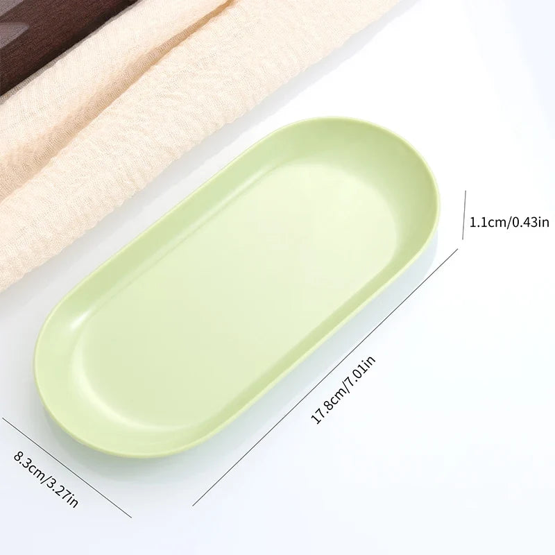 Plastic Cosmetic Storage Tray Nail Art Equipment Plate Nail Art Tray Oval Manicure Tweezers Storage Tray Fake Nail Tray Tool