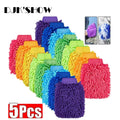 1/3/5pcs, Middle size! Microfiber Car Wash Gloves,Auto Single-Side Ultra Absorbent Car Sponge Scratch Microfiber Cleaning Tool