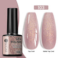 UR SUGAR 7ml Champagne Gold Sequins Gel Nail Polish Bright Sparkling Glitter French Semi Permanent Nail Painting UV Gel