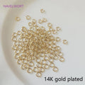 Multi Size 14K/18K Gold Plated Open Jump Ring Connecting Rings For Jewelry Making Supplies Brass Split Rings Jewelry Accessories