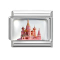2026 World Scenery Saint Basil's Cathedral St. Peter's Basilica‌ Italian Charm Links Fit 9MM Stainless Steel Bracelet DIY Making