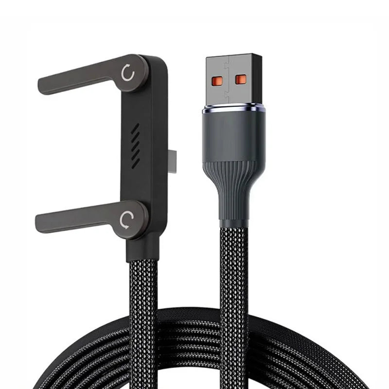 3/1pcs 240/65w Fast Charging Foldable Bracket Data Cable 2-in-1 Data Wire Foldable Phone Stand Type-C to Type-C /USB-A to Type-C